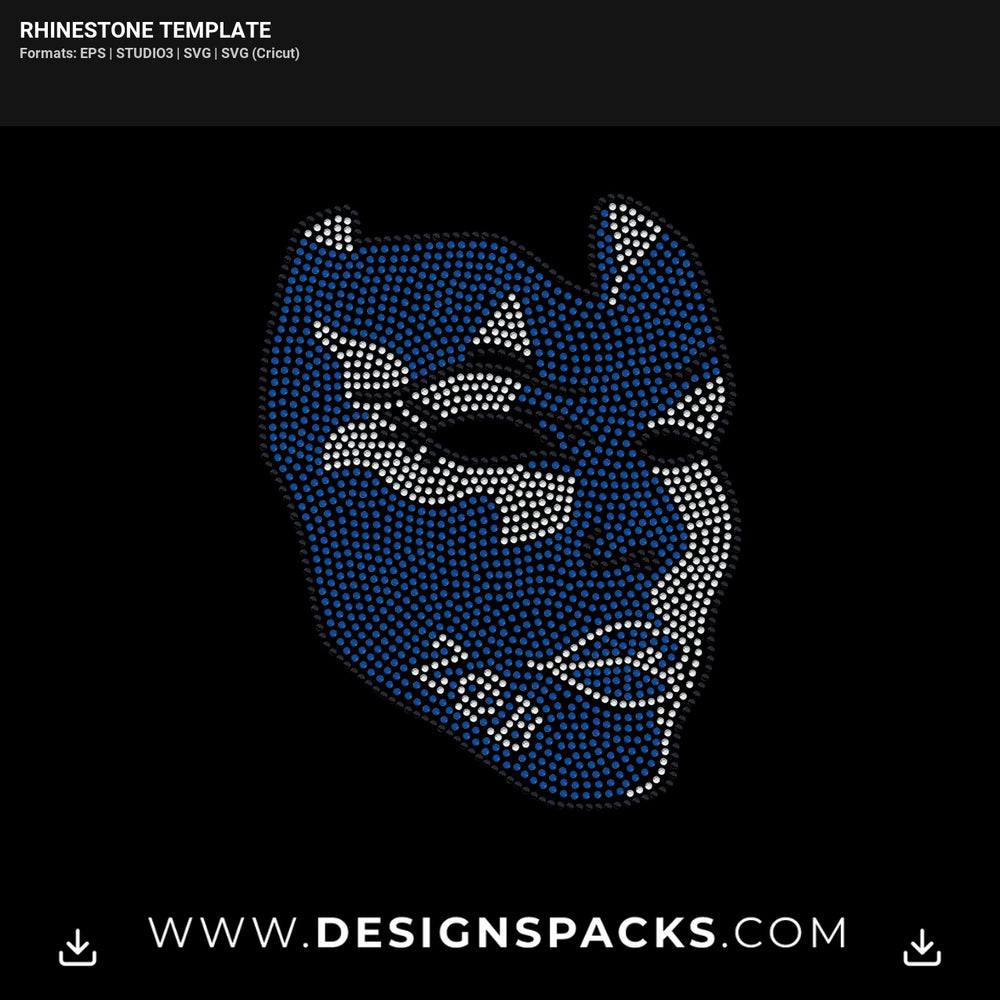 Zeta Phi Beta Sorority Face Mask Rhinestone Digital Template