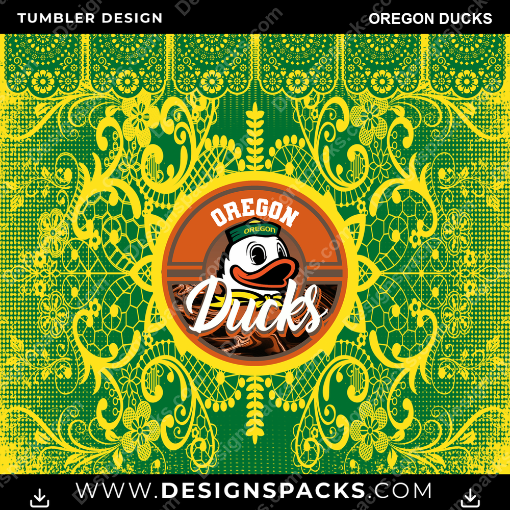College Sport Lace & Logo Oregon Ducks NCAA College Sport Tumbler Digital Wrap Design Download