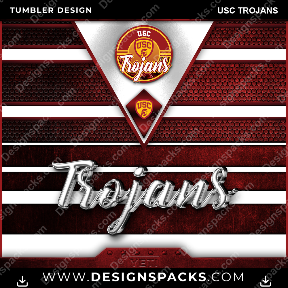 College Sport YETI USC Trojans Tumbler Digital Wrap Design
