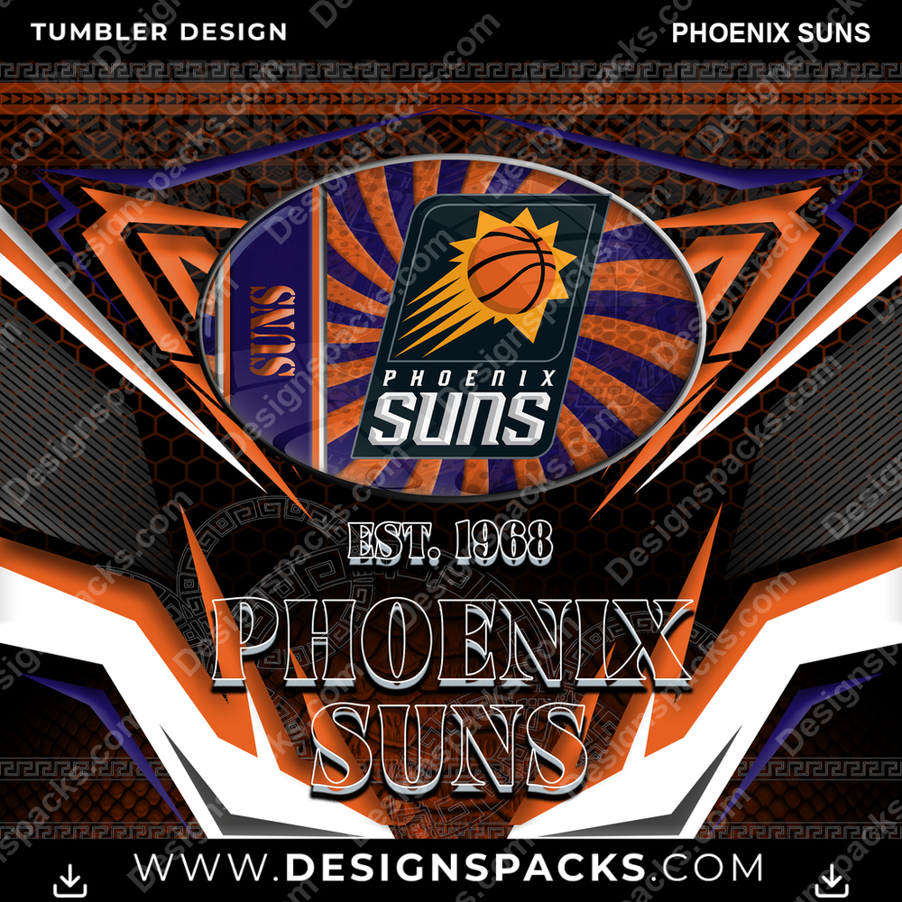 Basketball Tribal Phoenix Suns Tumbler Digital Wrap Design