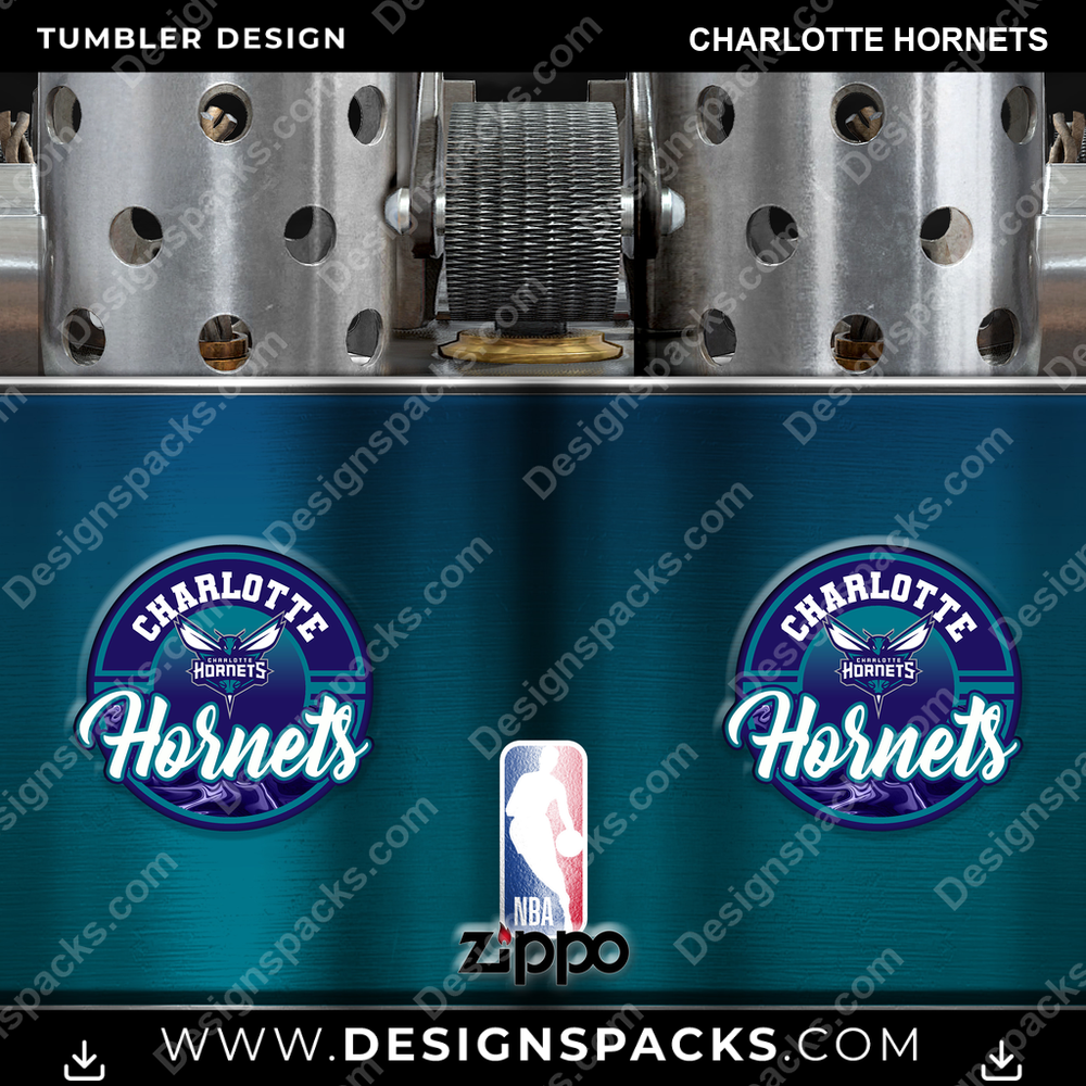Basketball Zippo Lighter Charlotte Hornets Tumbler Digital Wrap Design
