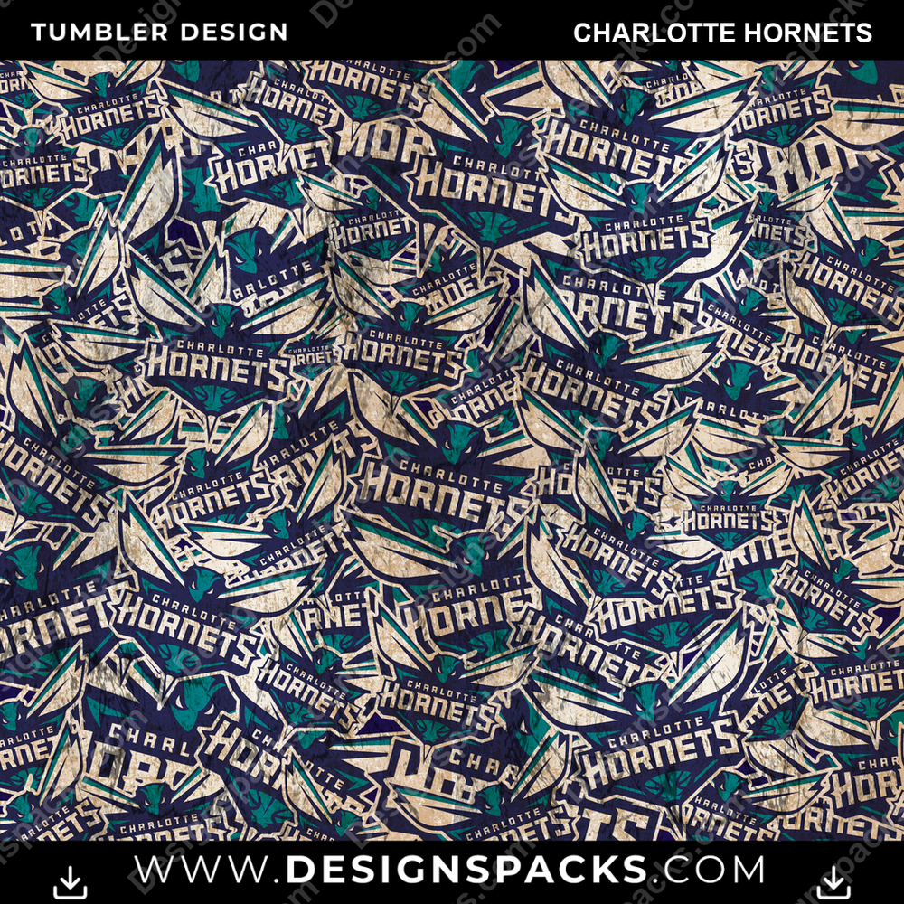 Basketball Logo BG Charlotte Hornets Tumbler Digital Wrap Design