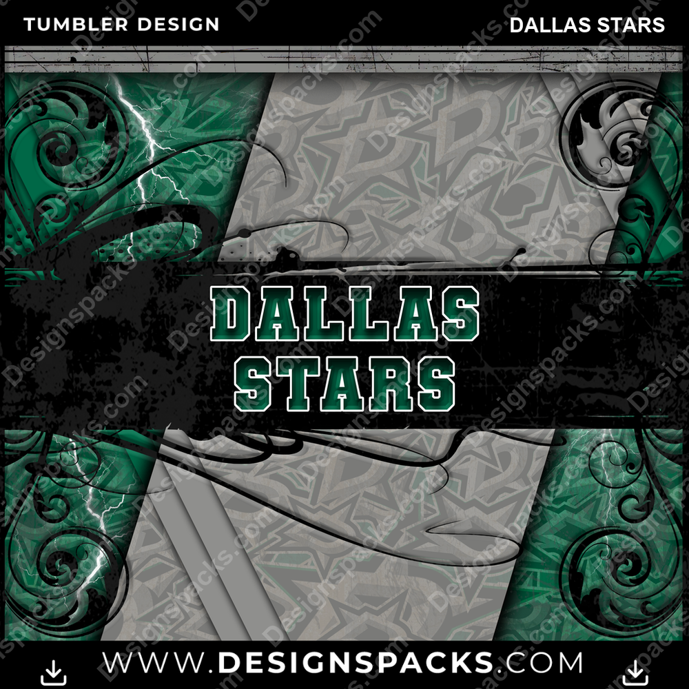 Hockey Elegant Dallas Stars Tumbler Digital Wrap Design