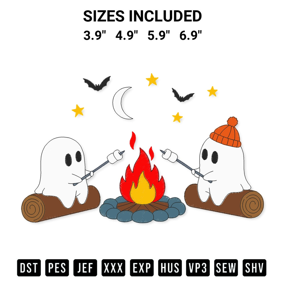 Download the Ghost Camping Embroidery Design machine embroidery design exclusively at Designspacks.com. Premium digitized pattern for apparel and DIY crafts. Available sizes: 3.9", 4.9", 5.9", 6.9".