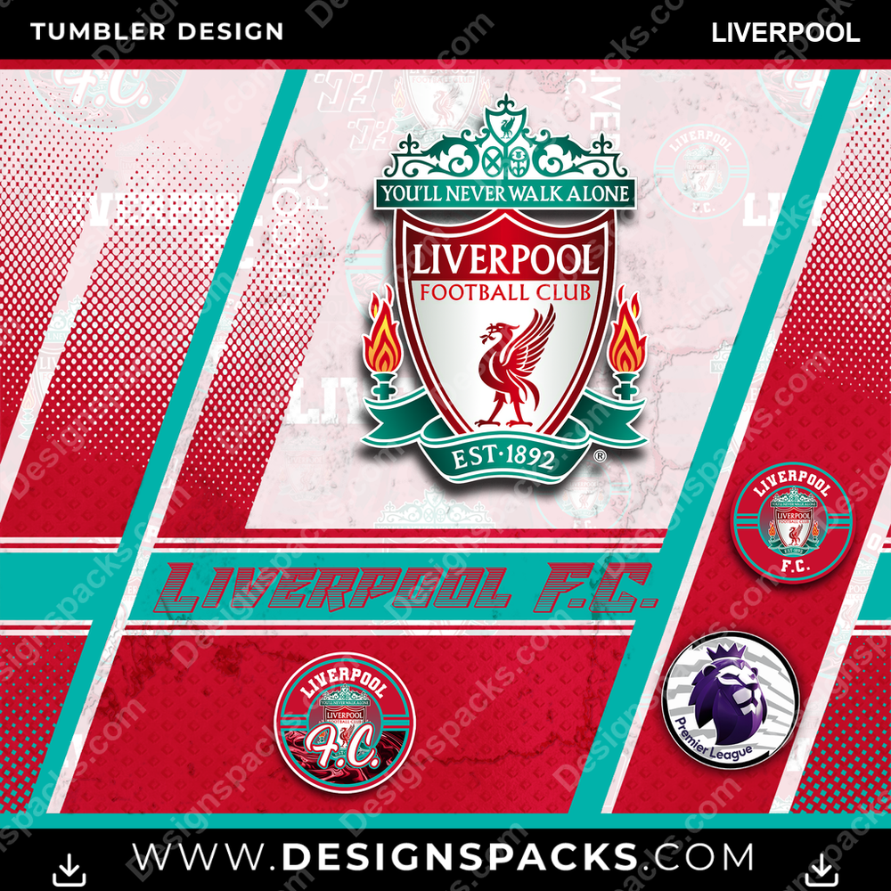 Soccer UK Sports Liverpool MLS Soccer Tumbler Digital Wrap Design Download