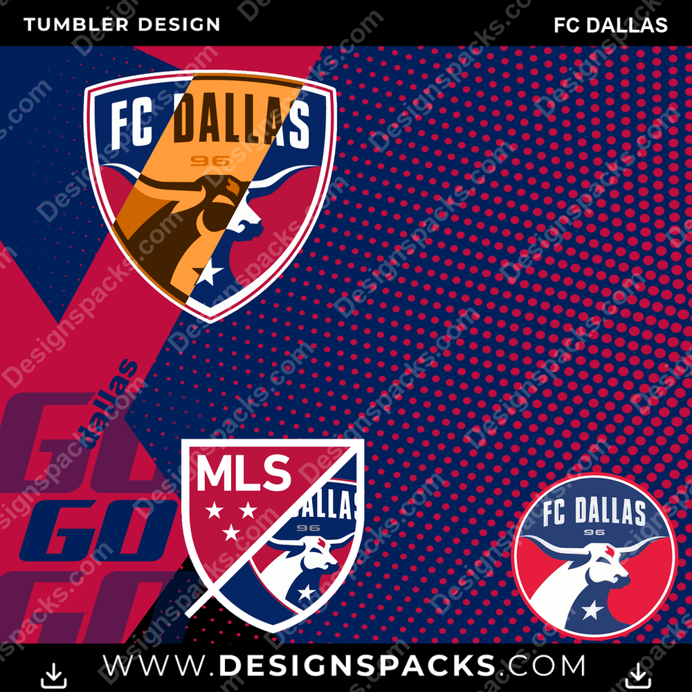 US Soccer GO FC Dallas Tumbler Digital Wrap Design