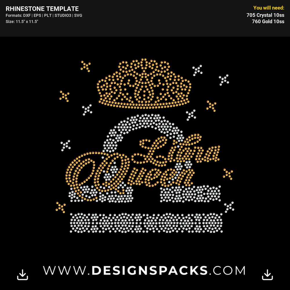 Libra Symbol Queen Crown Rhinestone Digital Template