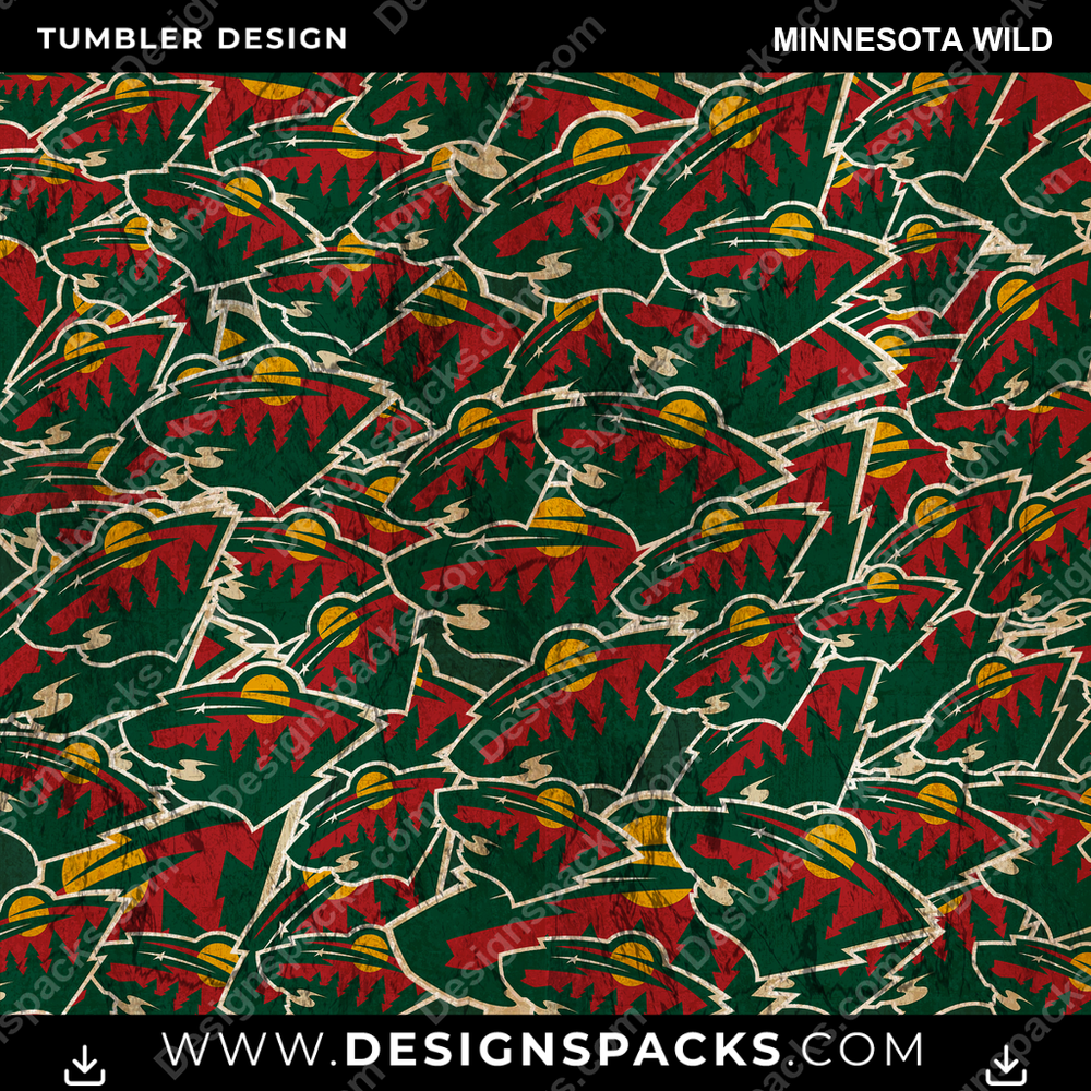 Hockey Logo BG Minnesota Wild NHL Hockey Tumbler Digital Wrap Design Download