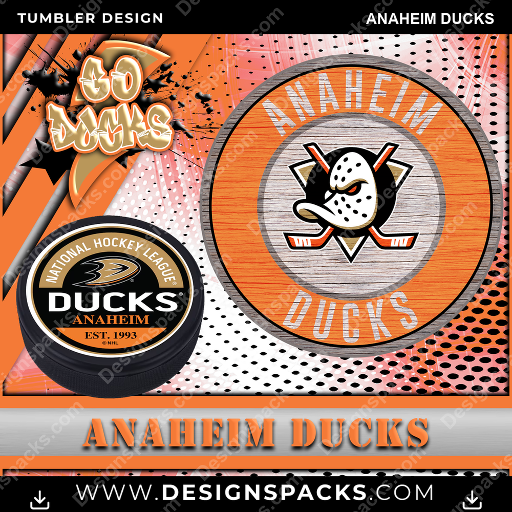 Hockey Go Team Anaheim Ducks Tumbler Digital Wrap Design