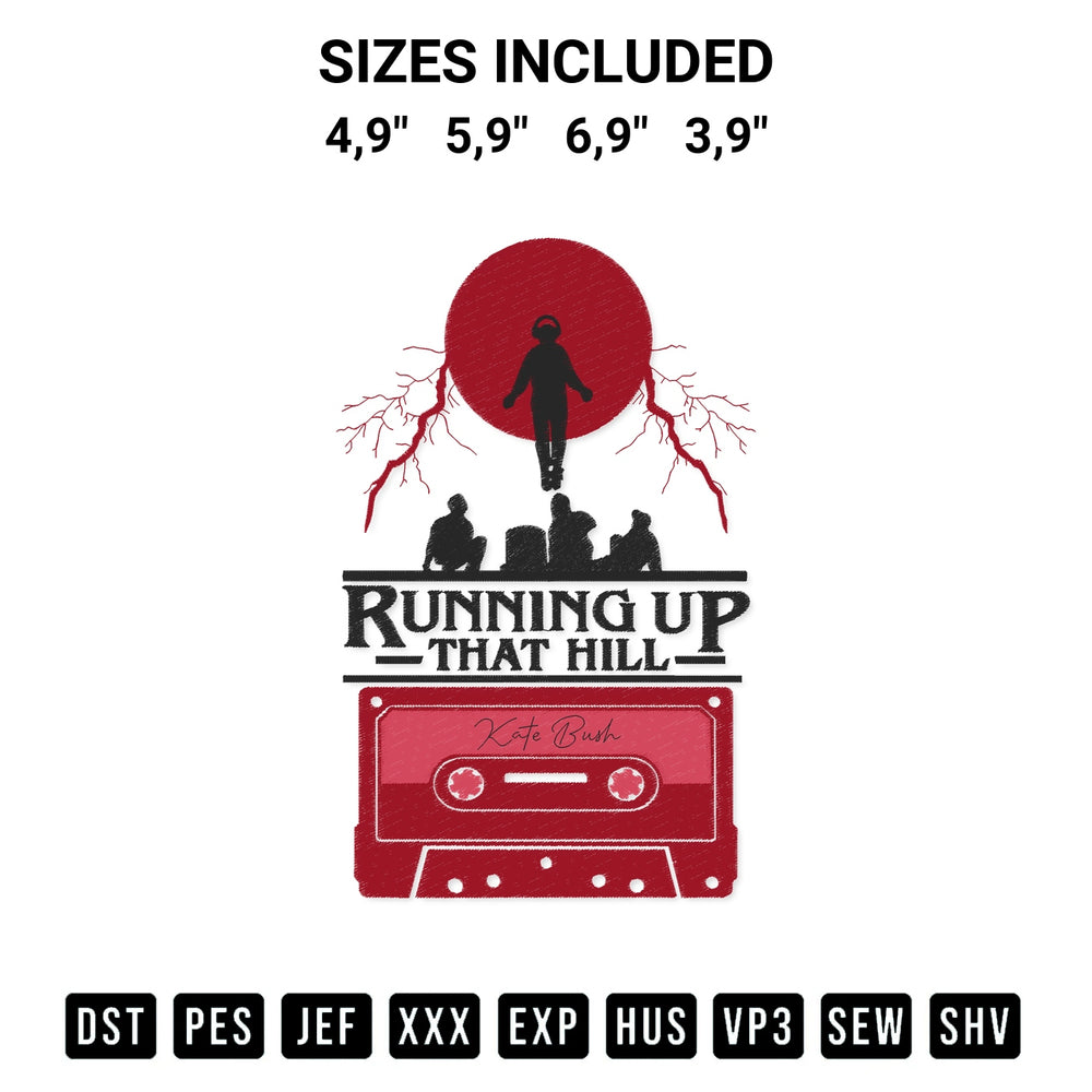 Download the Running Up Hill Stranger Things Horror Movie Lovers Logo Embroidery Design machine embroidery design exclusively at Designspacks.com. Premium digitized pattern for apparel and DIY crafts. Available sizes: 4,9", 5,9", 6,9", 3,9".