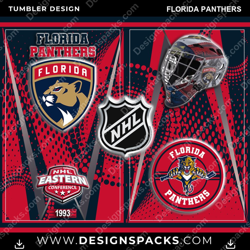 Ice Hockey Team Logo Florida Panthers Tumbler Digital Wrap Design