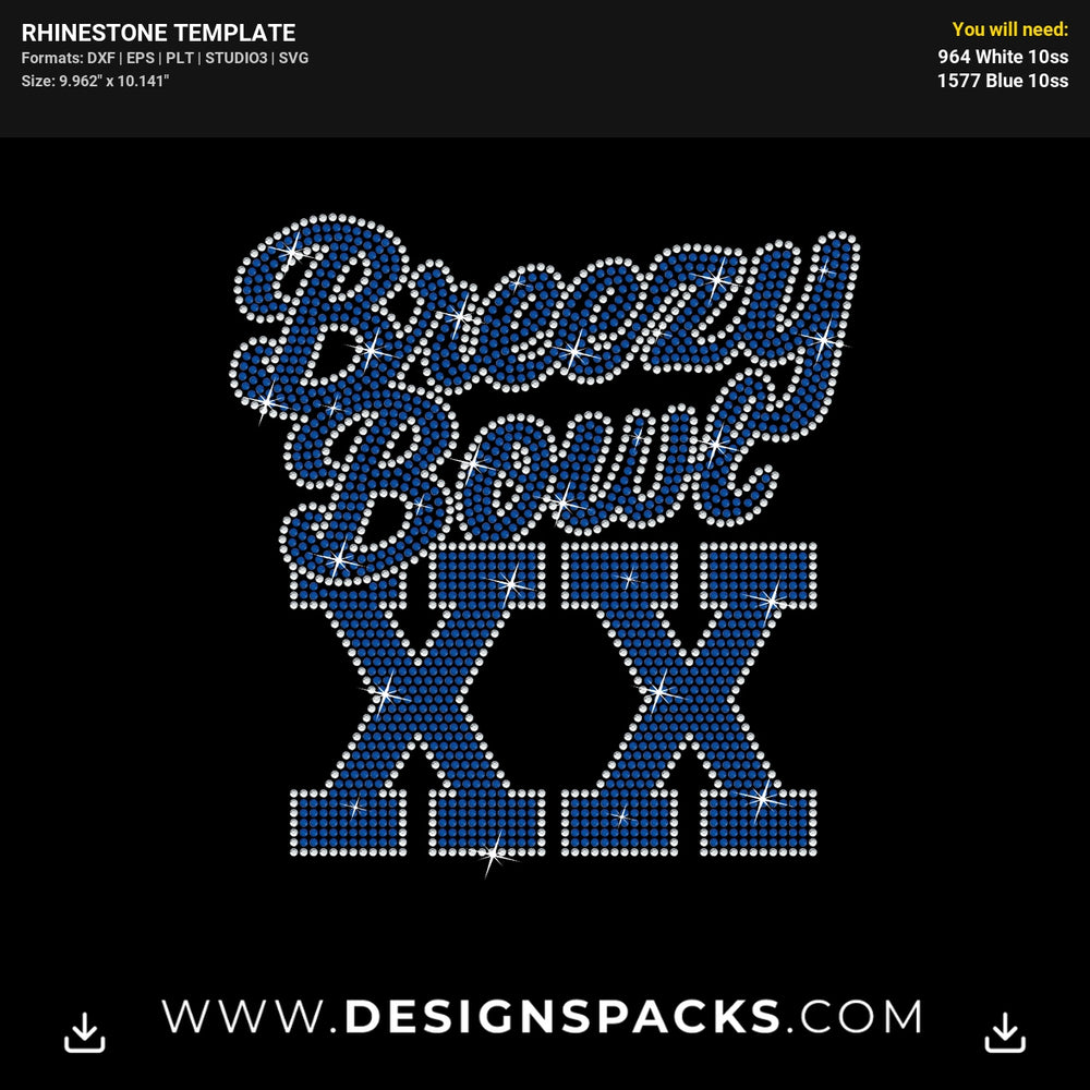 Breezy Bowl Xx Rhinestone Digital Template