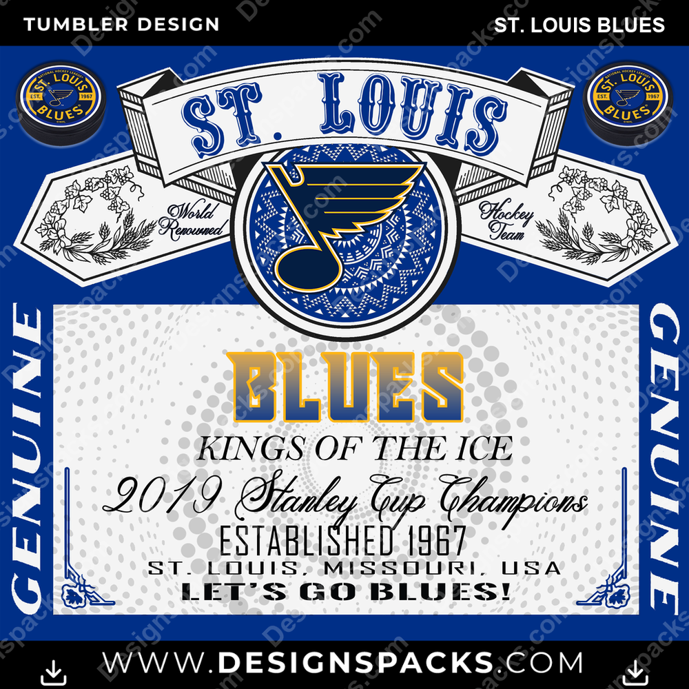 Hockey Budweiser St. Louis Blues Tumbler Digital Wrap Design