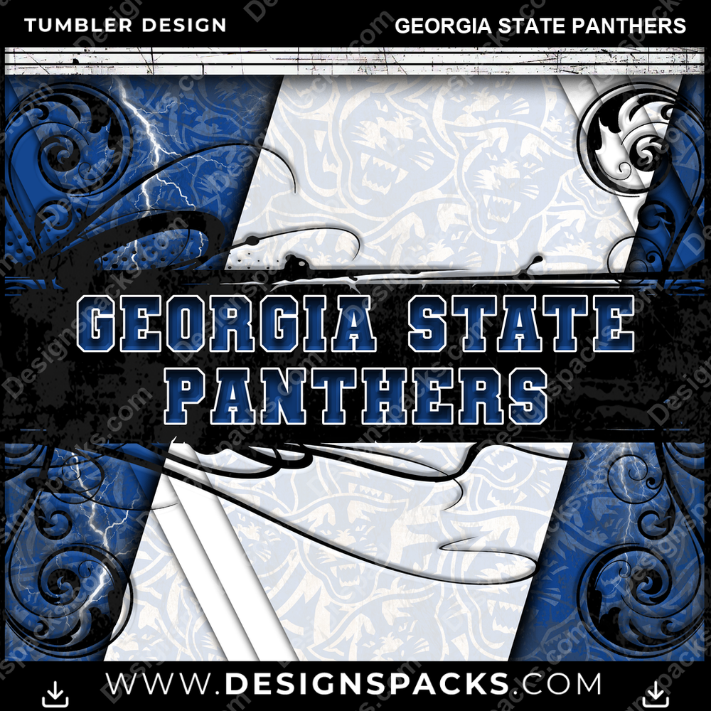 College Sport Elegant Georgia State Panthers Tumbler Digital Wrap Design