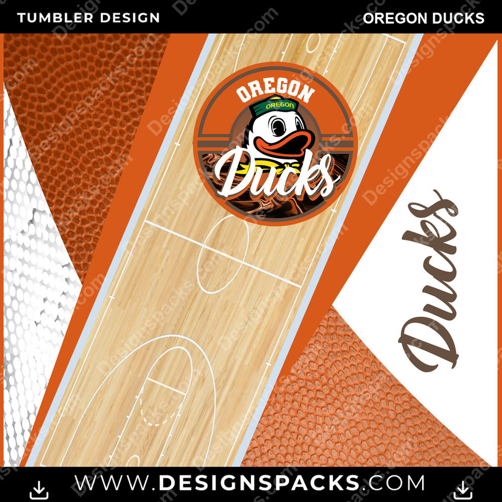 College Sport BB Court Oregon Ducks NCAA College Sport Tumbler Digital Wrap Design Download