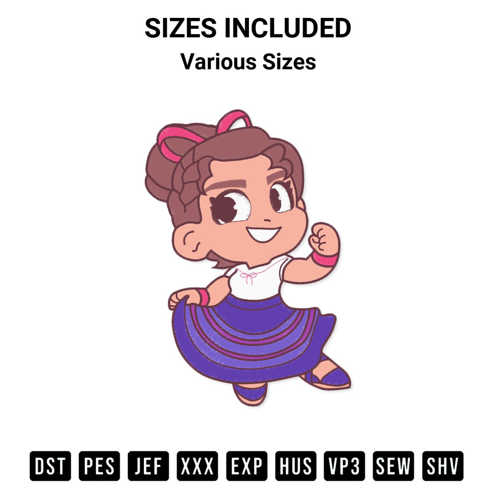 Get the Disney Encanto Luisa Madrigal Embroidery Design embroidery design for your custom crafts! Premium digitized files available for instant download at Designspacks.com. Available sizes: Various Sizes.