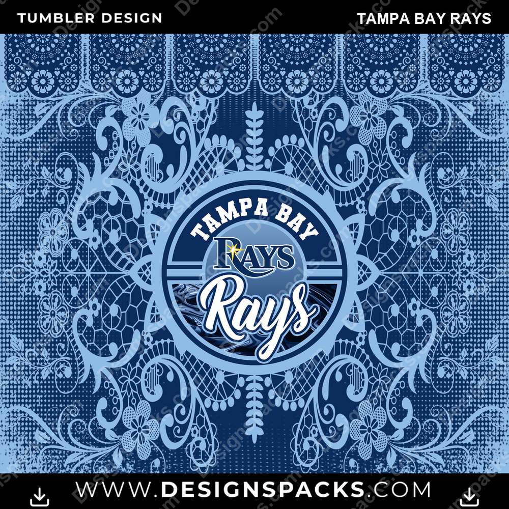 Baseball Lace & Logo Tampa Bay Rays Tumbler Digital Wrap Design