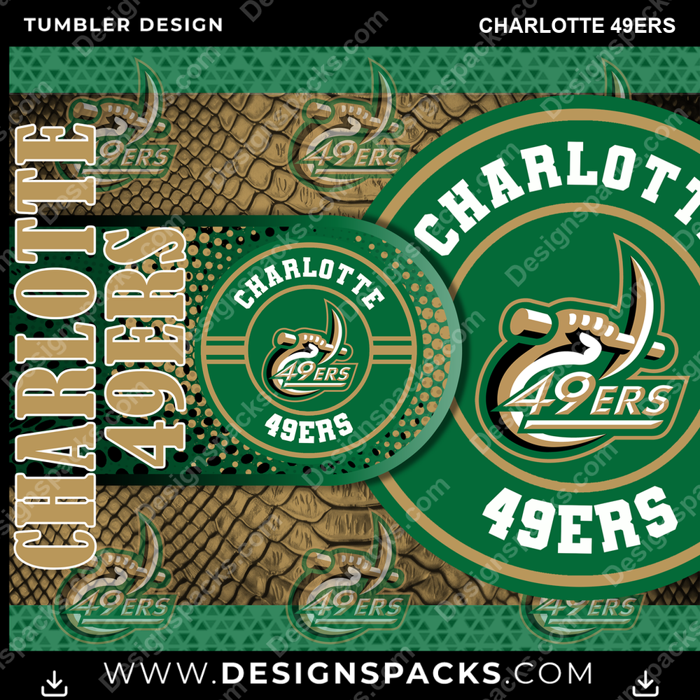 College Sport Hyper Charlotte 49ers Tumbler Digital Wrap Design