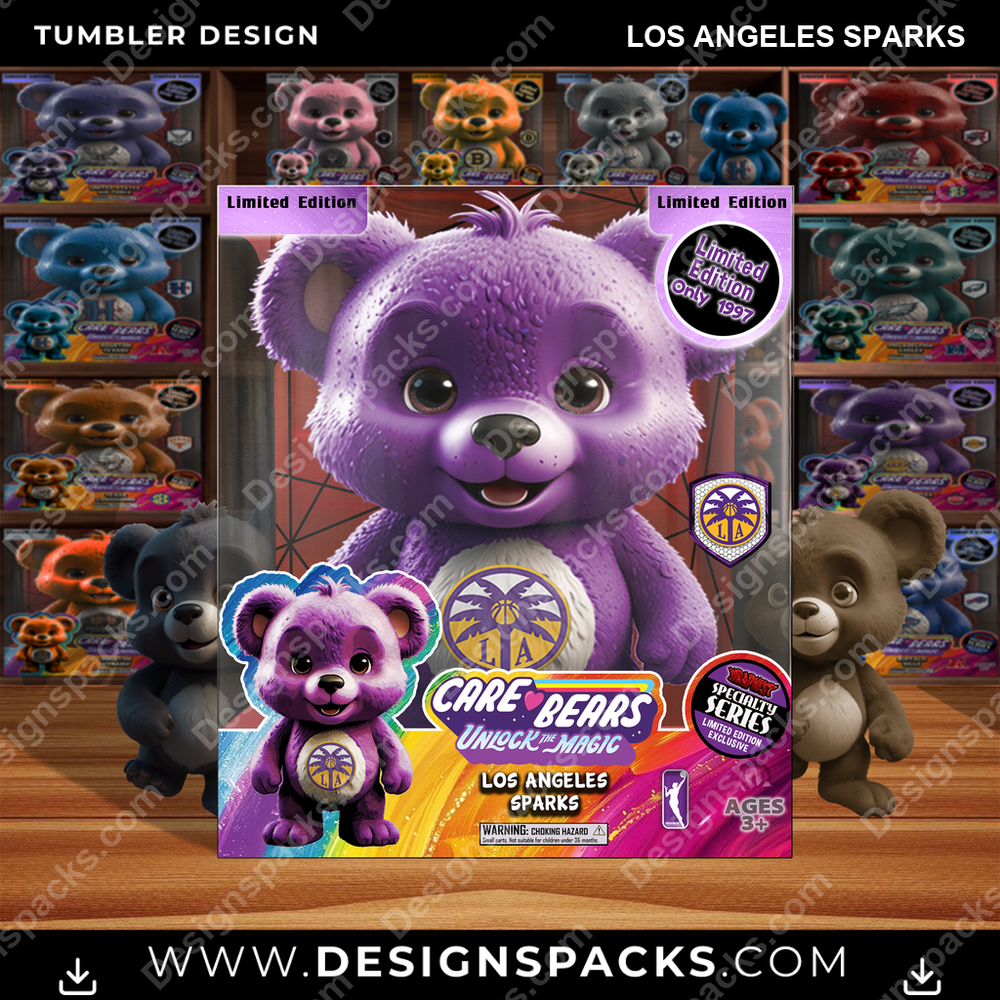 Basketball Care Bear Box Los Angeles Sparks NBA Basketball Tumbler Digital Wrap Design Download