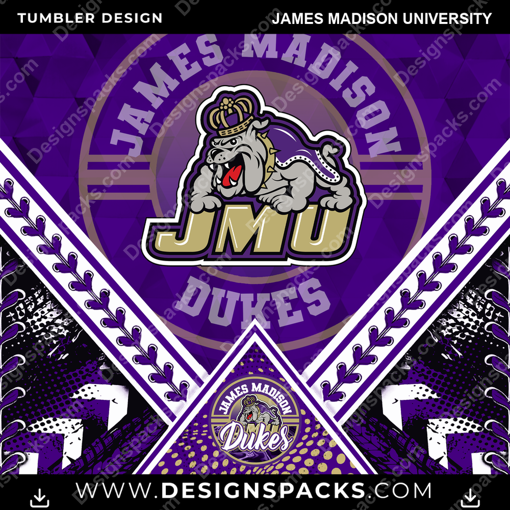 College Sport Diamond James Madison University NCAA College Sport Tumbler Digital Wrap Design Download