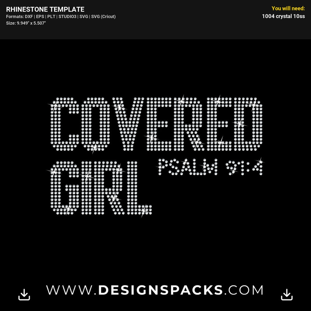Covered Girl Rhinestone Digital Template