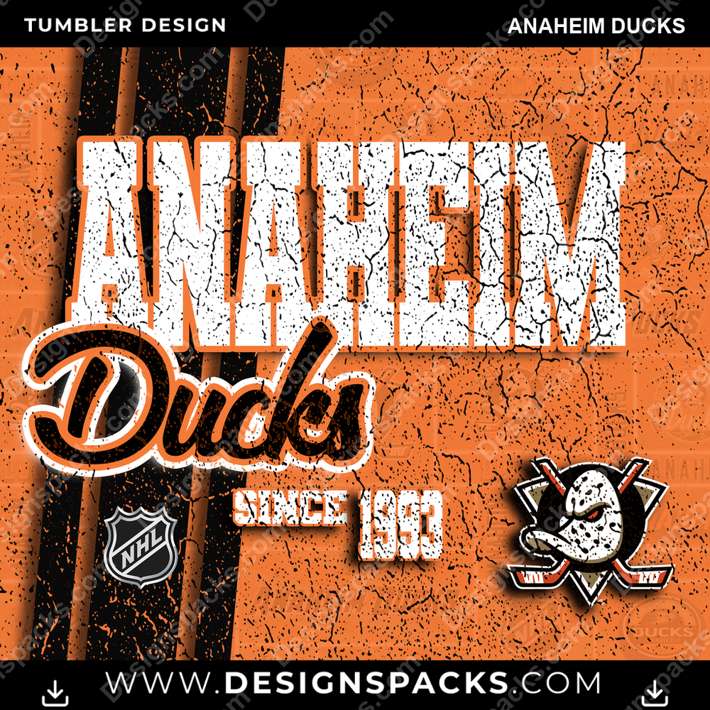 Hockey Grunge Anaheim Ducks Tumbler Digital Wrap Design