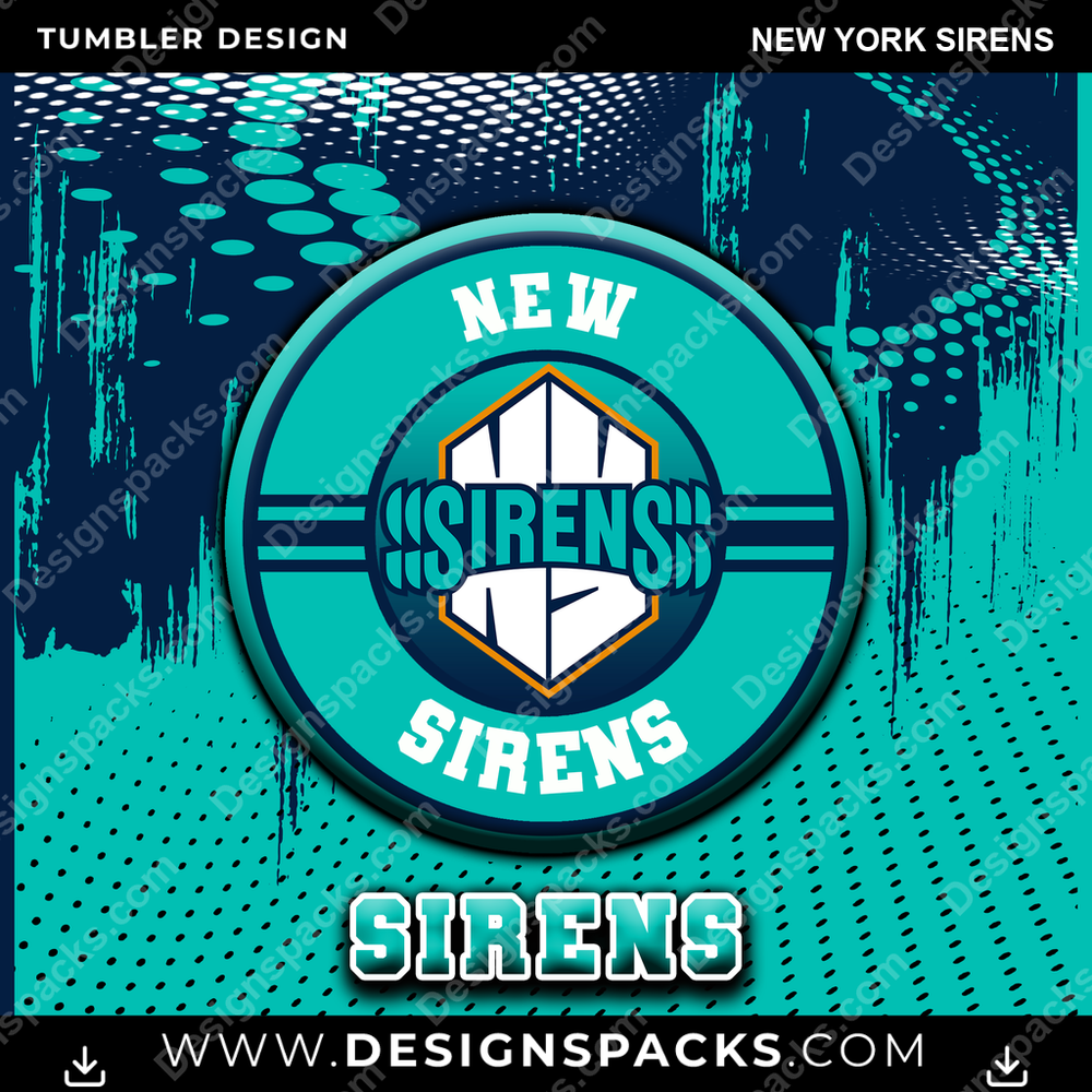 Hockey Dot Logo New York Sirens Tumbler Digital Wrap Design