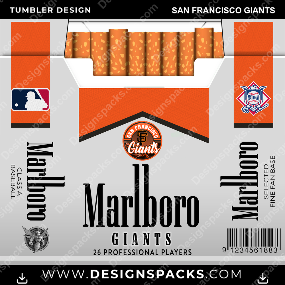 Baseball Marlboro San Francisco Giants Tumbler Digital Wrap Design