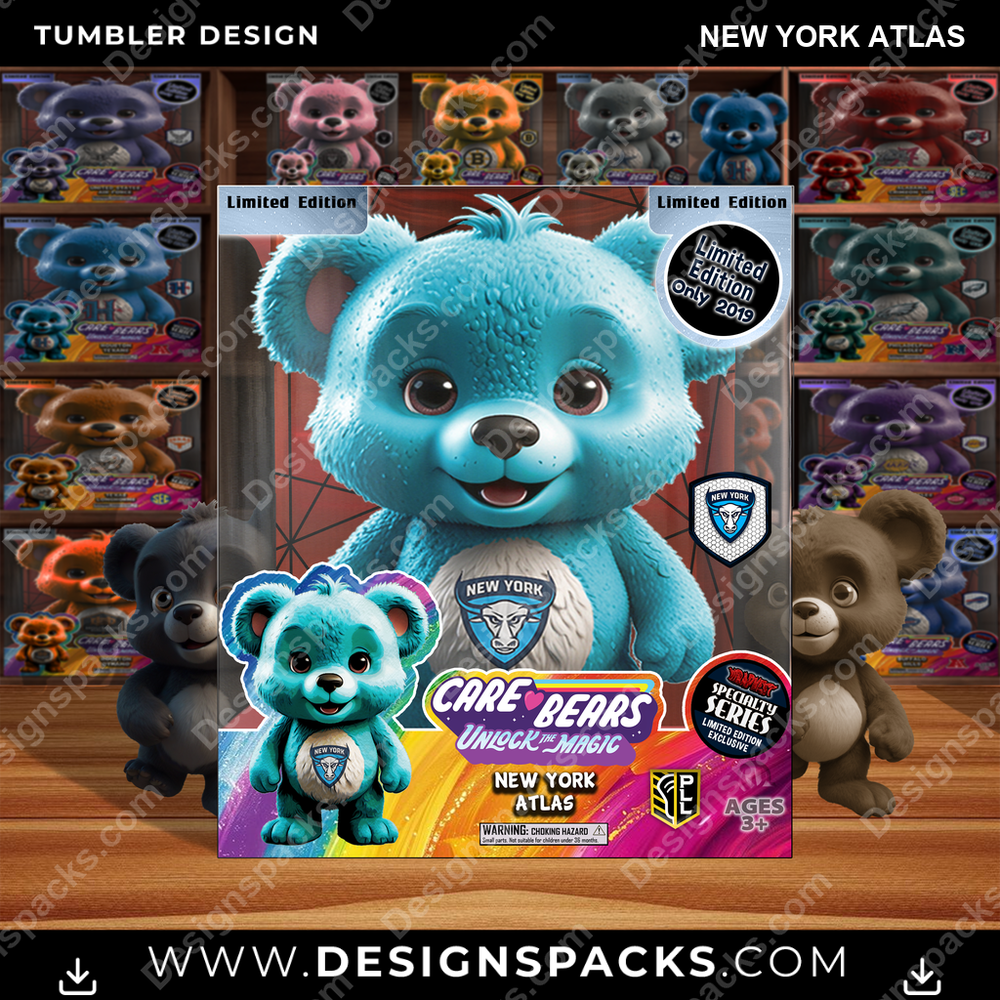 Lacrosse Care Bear Box New York Atlas PLL Lacrosse Tumbler Digital Wrap Design Download
