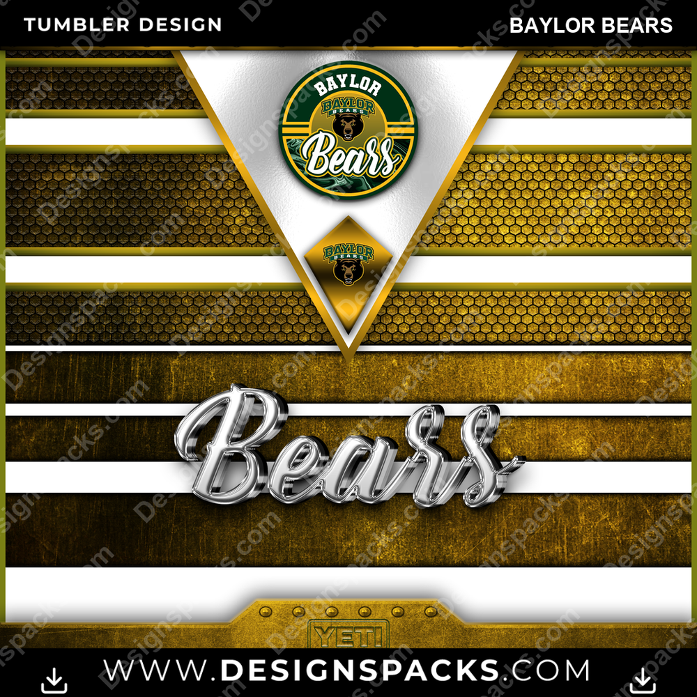 College Sport YETI Baylor Bears Tumbler Digital Wrap Design