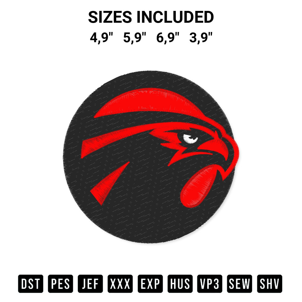 Stitch like a pro with the Atlanta Falcons Logo Embroidery Design embroidery pattern from Designspacks.com. High-quality digital machine embroidery file. Available sizes: 4,9", 5,9", 6,9", 3,9".