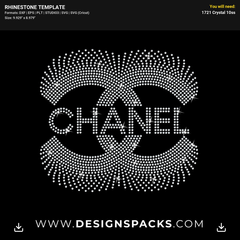 Chanel Centered Sparkle Rhinestone Digital Template