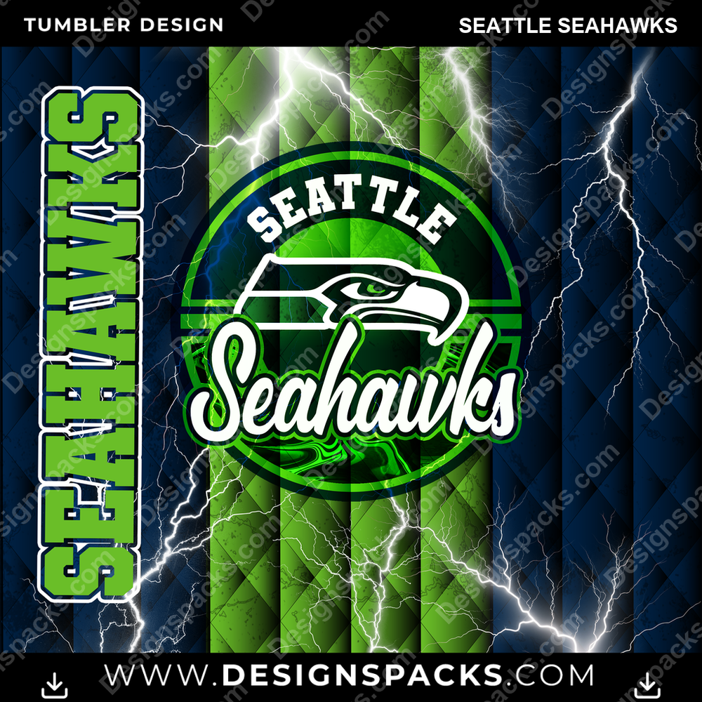 Football Diamond Seattle Seahawks Tumbler Digital Wrap Design