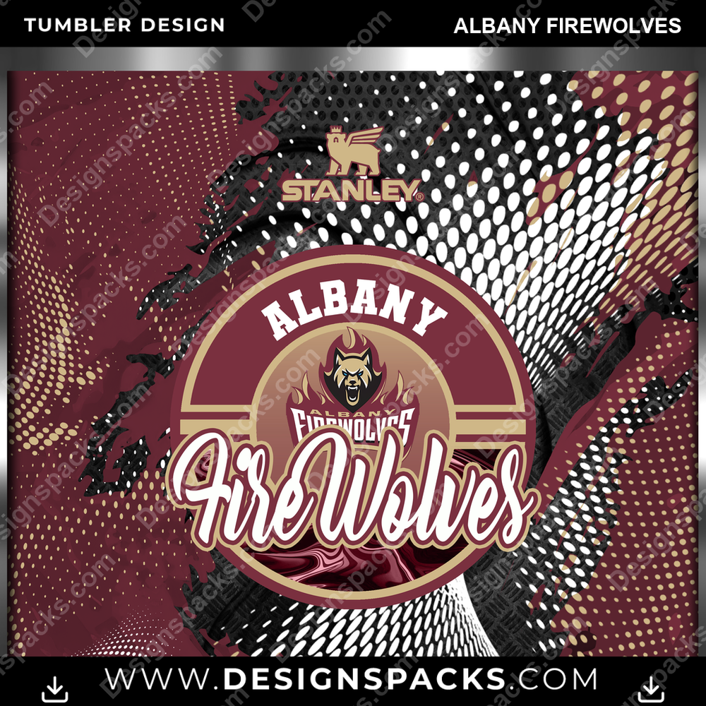Lacrosse Stanley Albany FireWolves Tumbler Digital Wrap Design