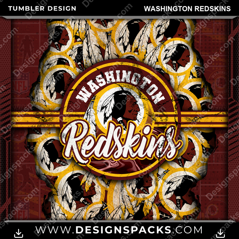 Football Ripped Washington Redskins NFL Football Tumbler Digital Wrap Design Download