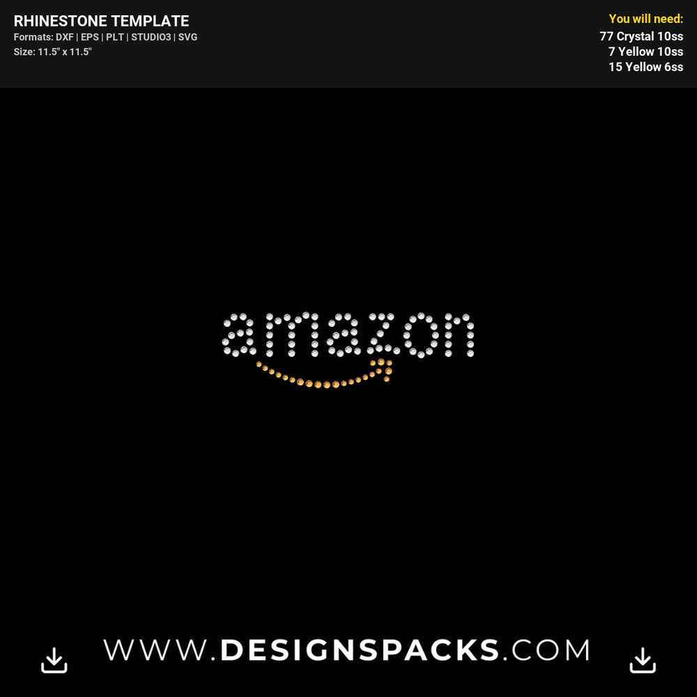 Amazon Small Logo Rhinestone Digital Template