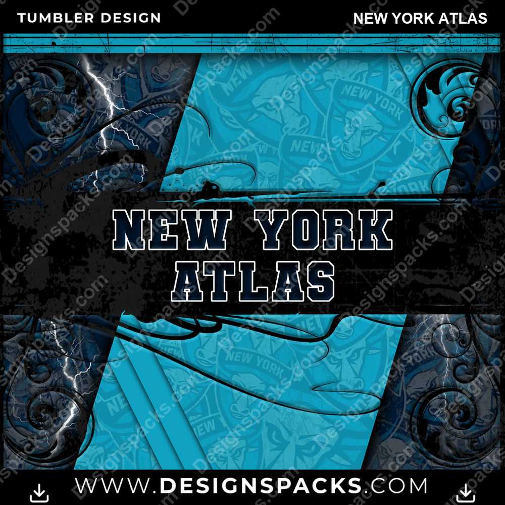 Lacrosse Elegant New York Atlas Tumbler Digital Wrap Design