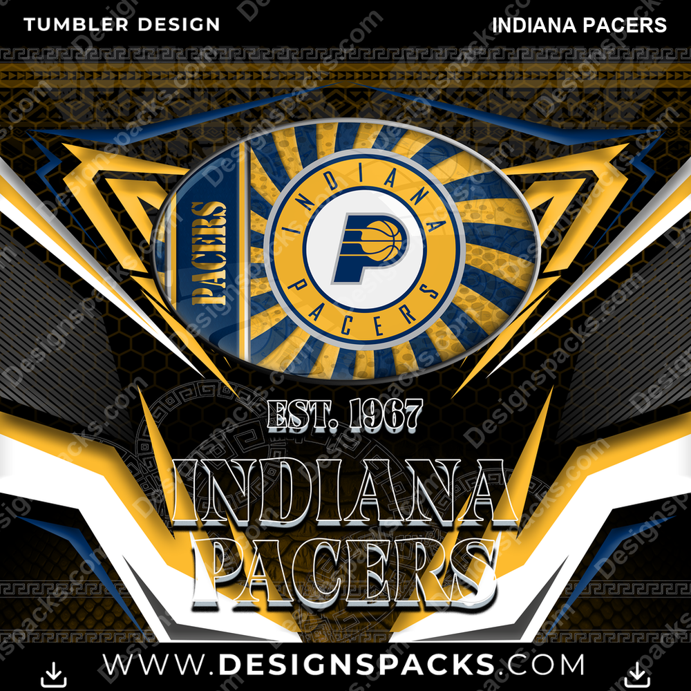 Basketball Tribal Indiana Pacers Tumbler Digital Wrap Design