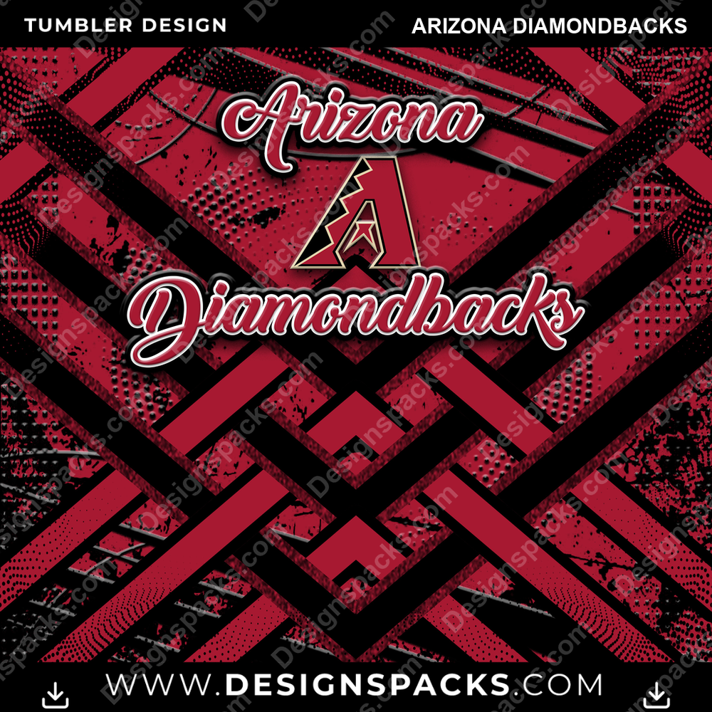 Baseball Glitter Stripe Arizona Diamondbacks Tumbler Digital Wrap Design