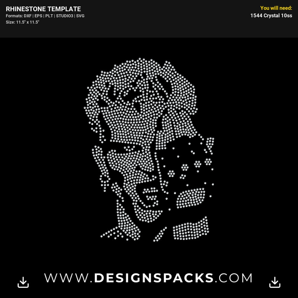 Billy Idol Hand Over His Face Rhinestone Digital Template