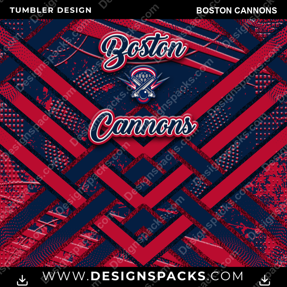 Lacrosse Glitter Stripe Boston Cannons Tumbler Digital Wrap Design