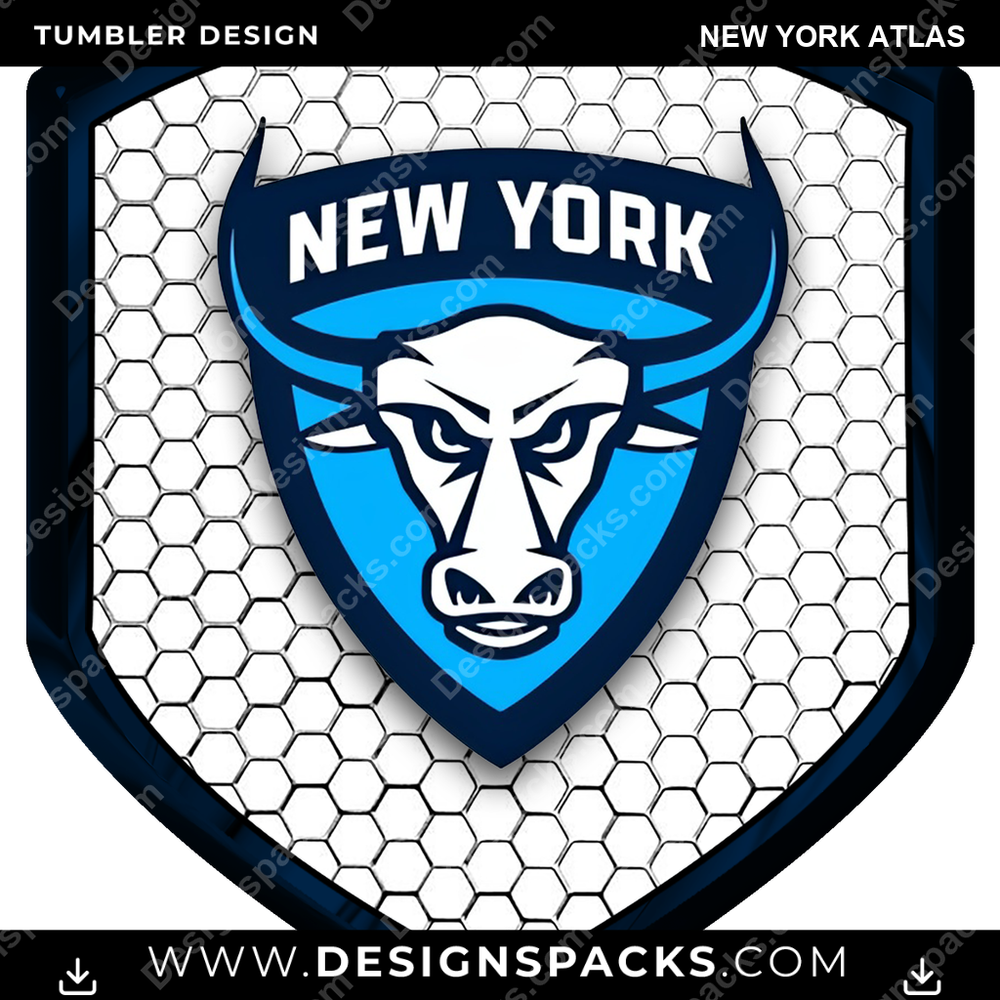 Lacrosse Shield New York Atlas Tumbler Digital Wrap Design