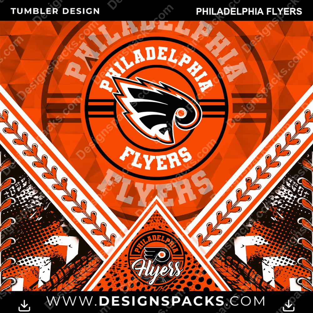 Hockey Diamond Philadelphia Flyers NHL Hockey Tumbler Digital Wrap Design Download