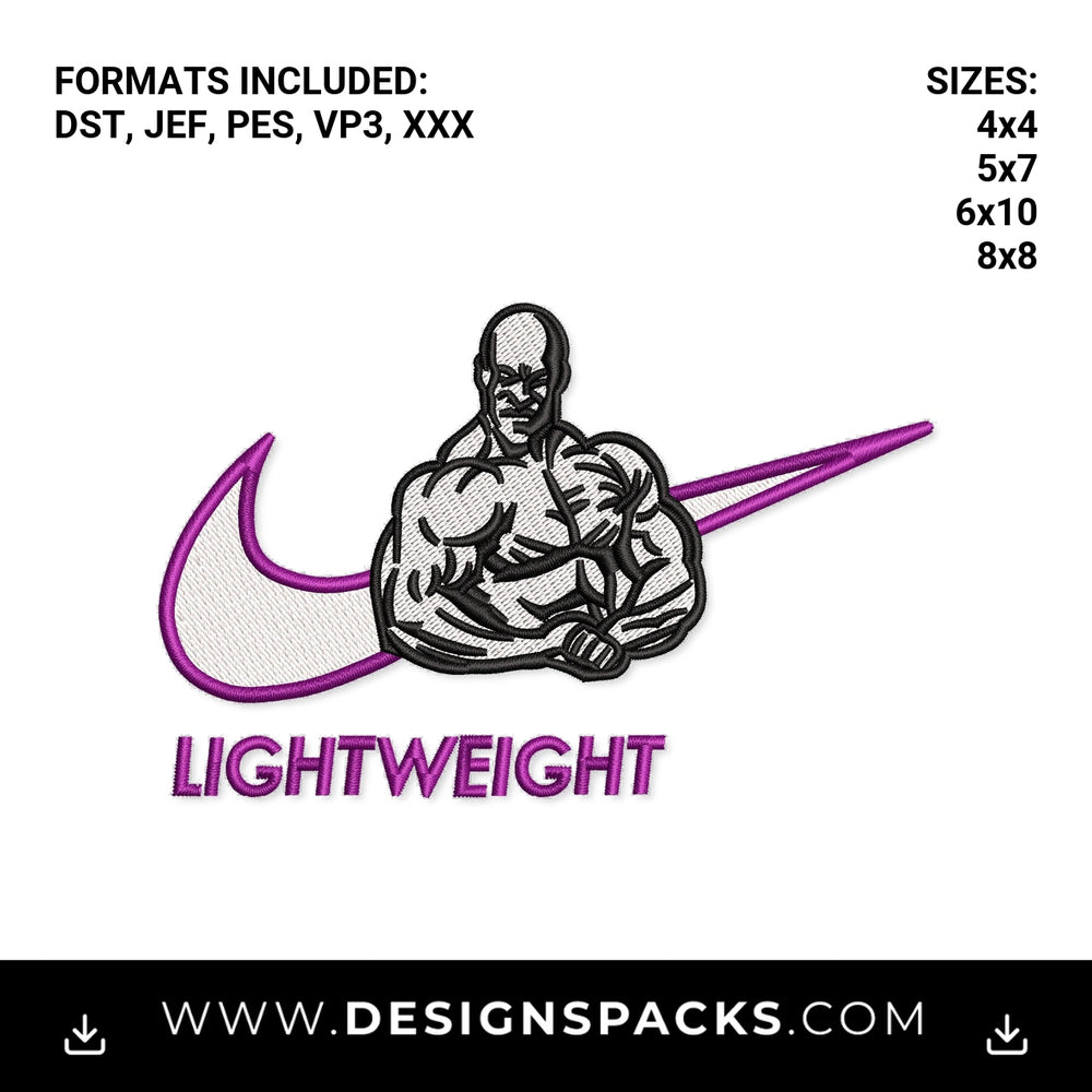 Ronnie Coleman Lightweight Swoosh Embroidery Design - Instant digital download pattern at Designspacks.com