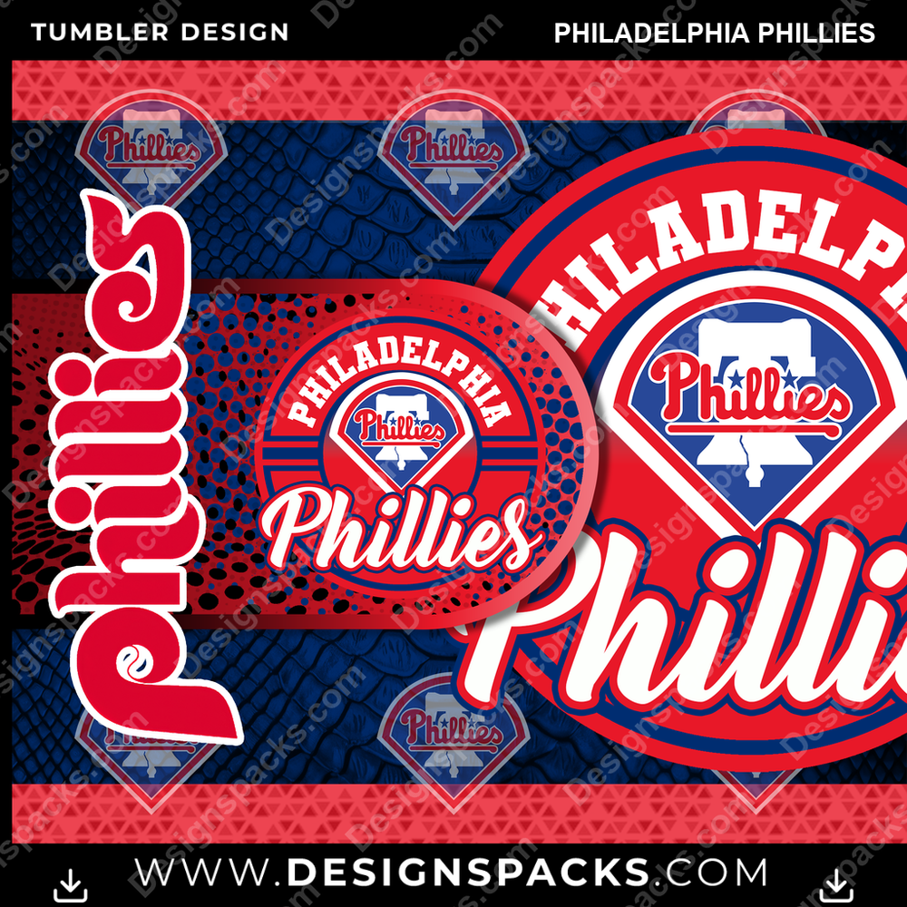 Baseball Hyper Philadelphia Phillies Tumbler Digital Wrap Design