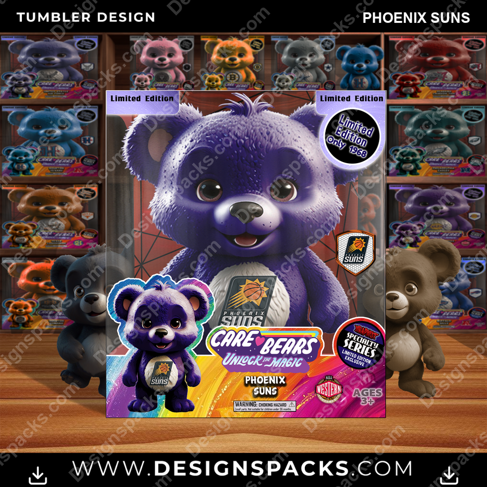 Basketball Care Bear Box Phoenix Suns Tumbler Digital Wrap Design