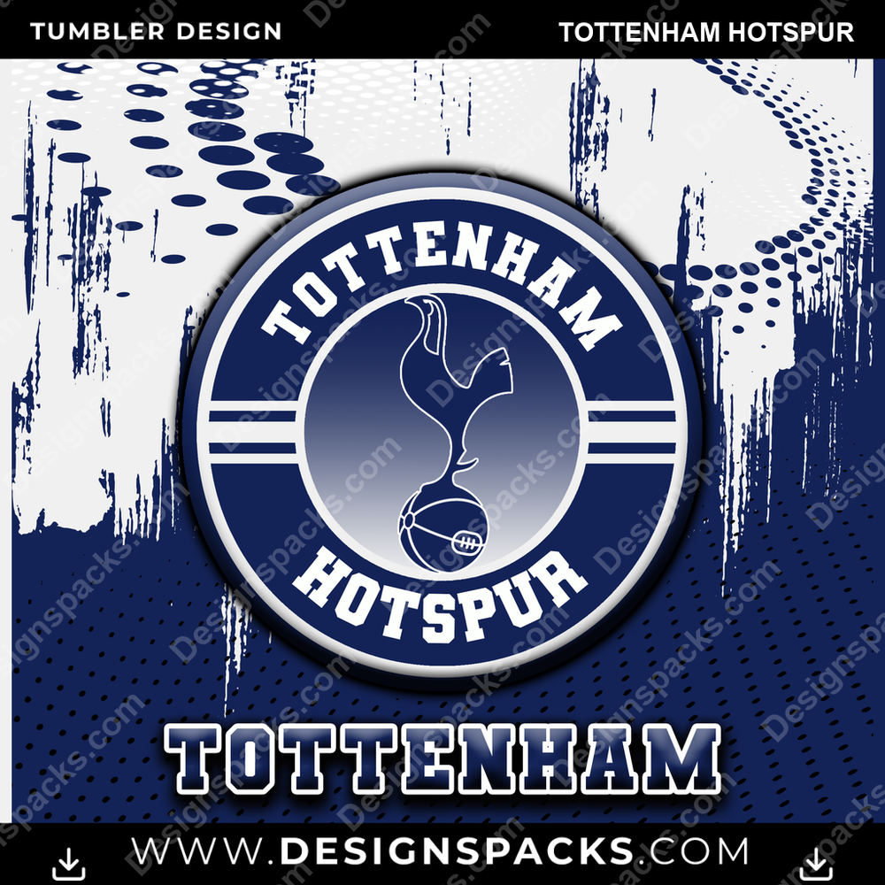 Soccer UK Dot Logo Tottenham Hotspur Tumbler Digital Wrap Design