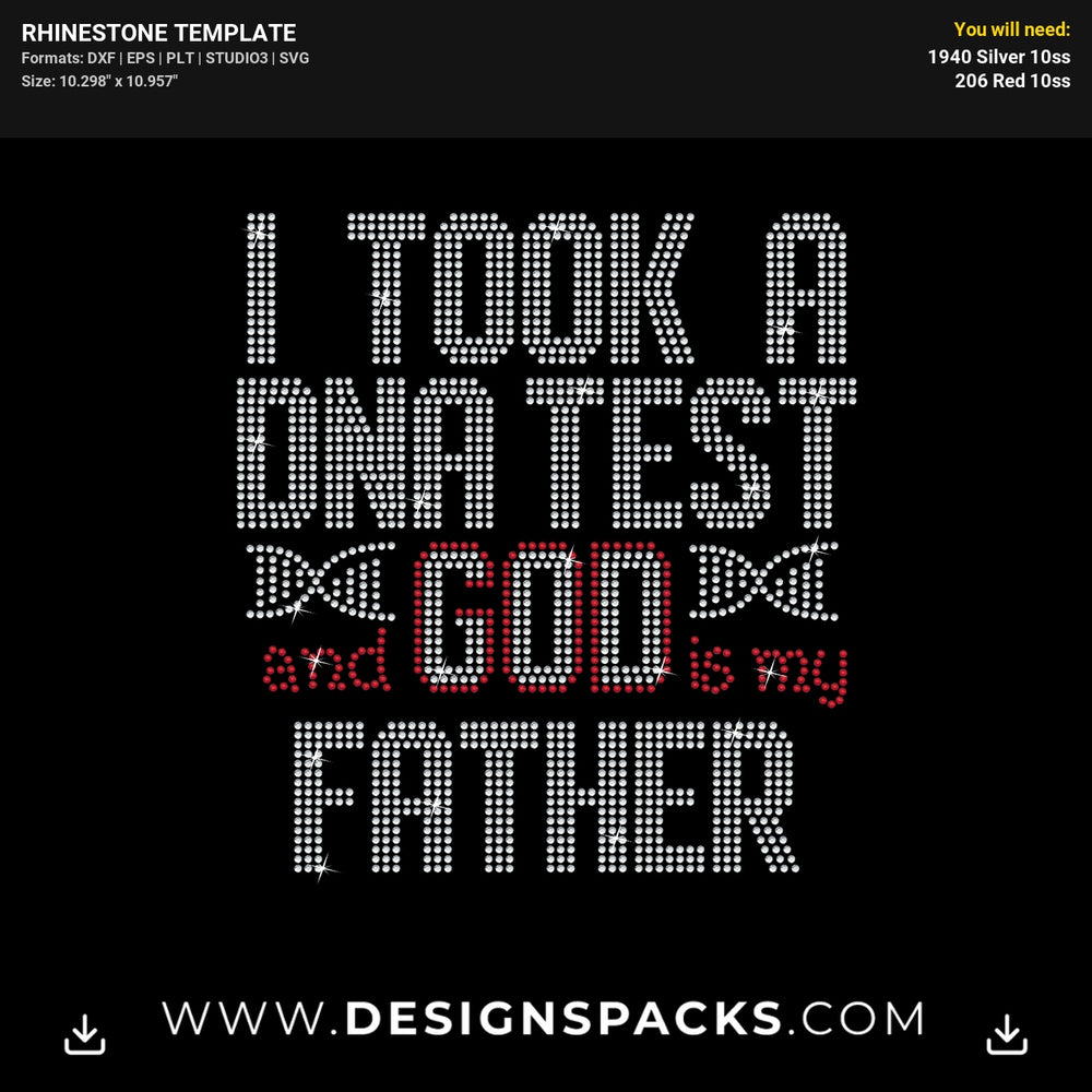 Took DNA God Father Shirt Rhinestone Digital Template