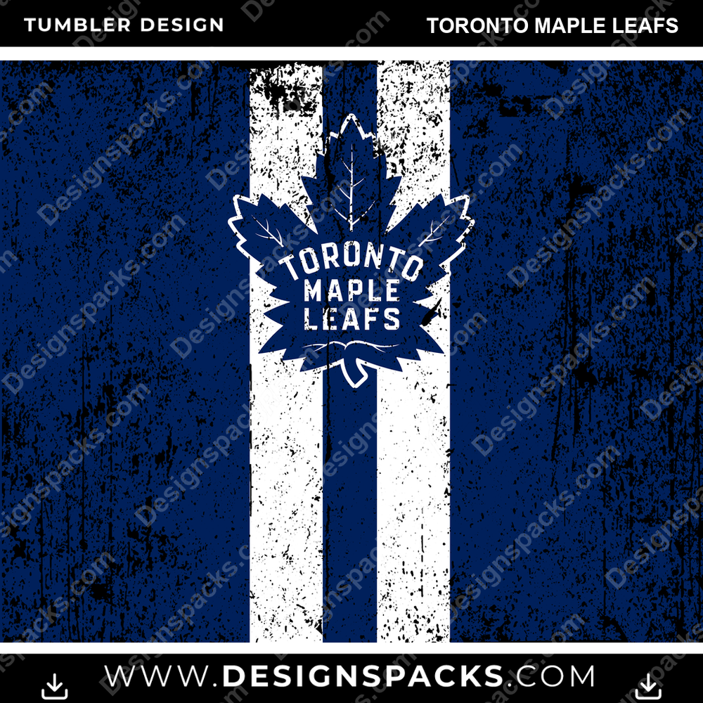 Ice Hockey Grunge Style Toronto Maple Leafs NHL Hockey Tumbler Digital Wrap Design Download