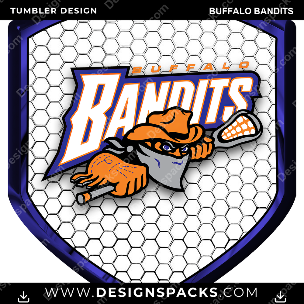 Lacrosse Shield Buffalo Bandits Tumbler Digital Wrap Design